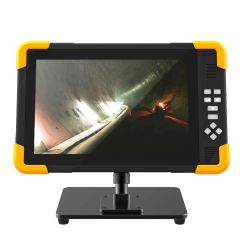 RD100S 10.1" 4K i IP65 industrial recording monitor with capacitive LCD touch screen and stand